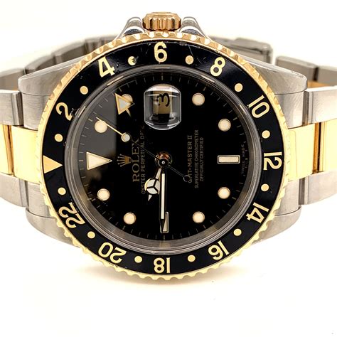 rolex gmt-master ii black dial men's watch 16713ln - black|Rolex gmt time zone.